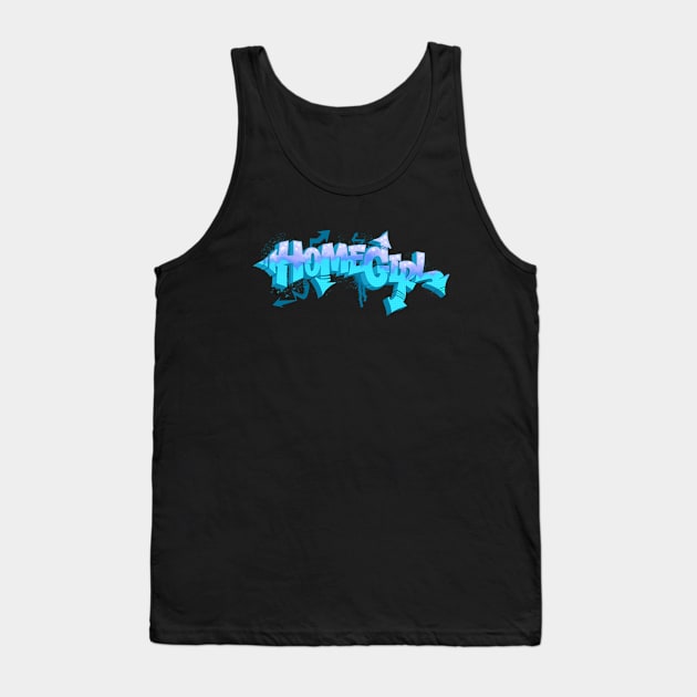 Homegirl Blue Graffiti Urban Street Art Logo Tank Top by StephyTheGr8